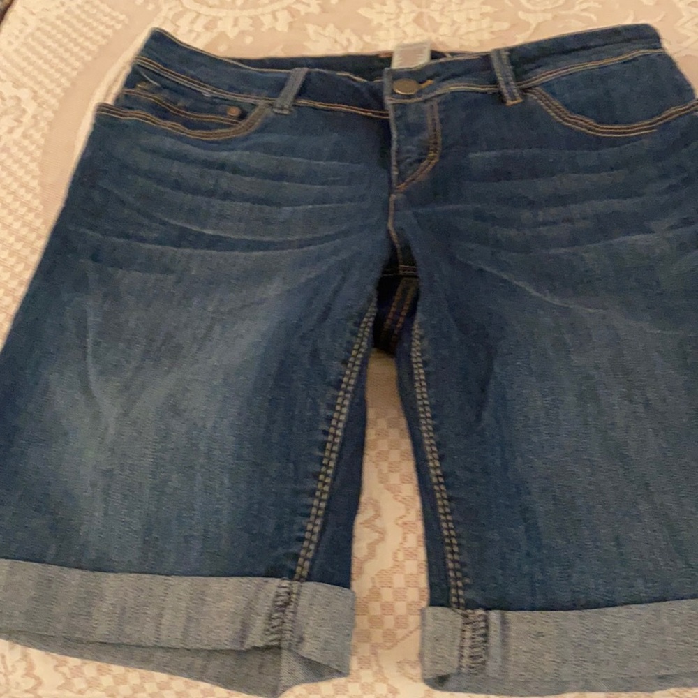 Mid rise jean shorts